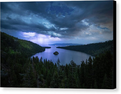 Emerald Bay Electric Skies By Brad Scott - Canvas Print