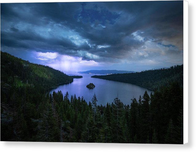 Emerald Bay Electric Skies By Brad Scott - Canvas Print
