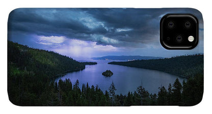 Emerald Bay Electric Skies By Brad Scott - Phone Case