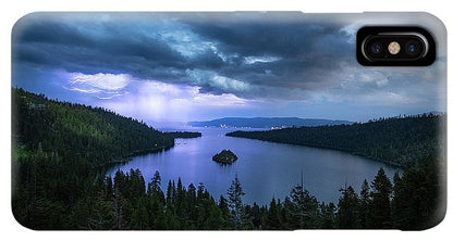 Emerald Bay Electric Skies By Brad Scott - Phone Case