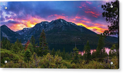 Emerald Bay Secret Sunset Panorama By Brad Scott - Acrylic Print