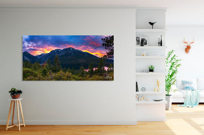 Emerald Bay Secret Sunset Panorama By Brad Scott - Canvas Print