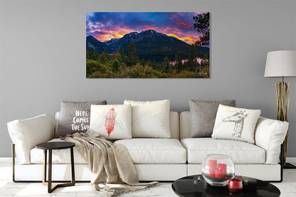Emerald Bay Secret Sunset Panorama By Brad Scott - Canvas Print