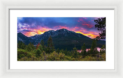 Emerald Bay Secret Sunset Panorama By Brad Scott - Framed Print