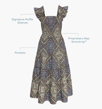 The Ellie Nap Dress - Olive Equestrian Scarf