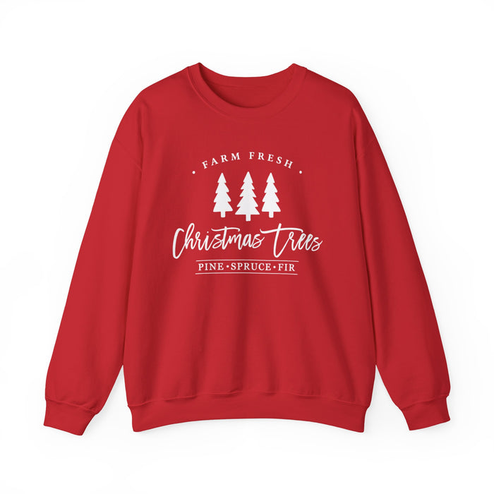 Farm Fresh Christmas Trees crewneck sweatshirt in Red