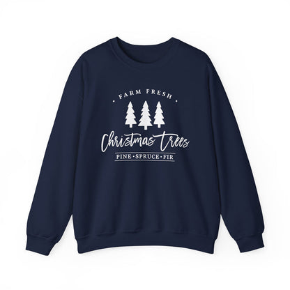 Farm Fresh Christmas Trees crewneck sweatshirt in Navy