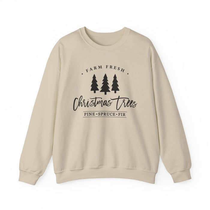 Farm Fresh Christmas Trees crewneck sweatshirt in Sand