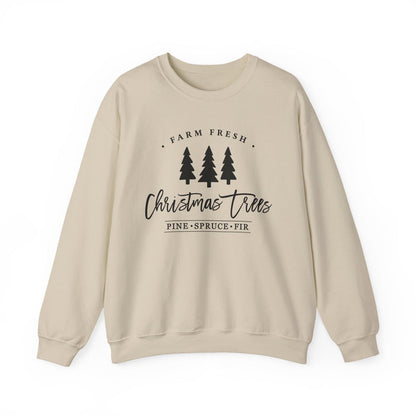 Farm Fresh Christmas Trees crewneck sweatshirt in Sand
