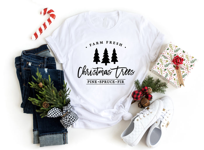 Farm Fresh Christmas Trees graphic t-shirt