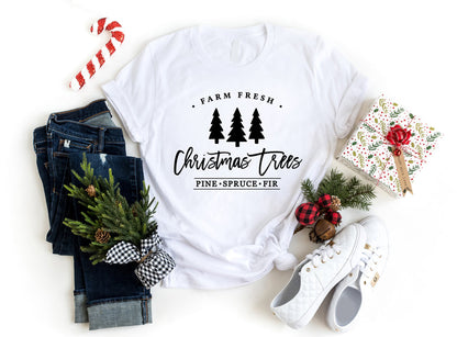 Farm Fresh Christmas Trees graphic t-shirt