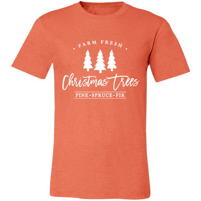 Farm Fresh Christmas Trees graphic t-shirt in Heather Orange
