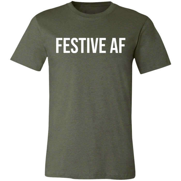 Festive AF graphic t-shirt in Heather Military Green