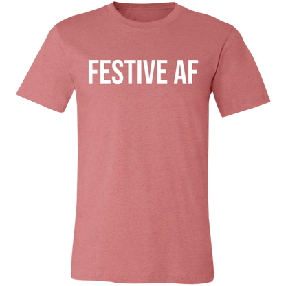 Festive AF graphic t-shirt in Heather Mauve