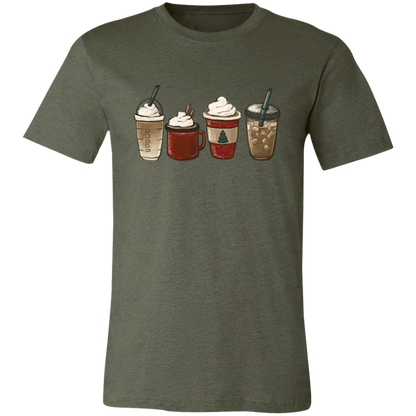 Festive Drinks graphic t-shirt in Heather Military Green