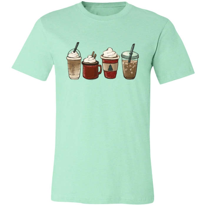 Festive Drinks graphic t-shirt in Heather Mint