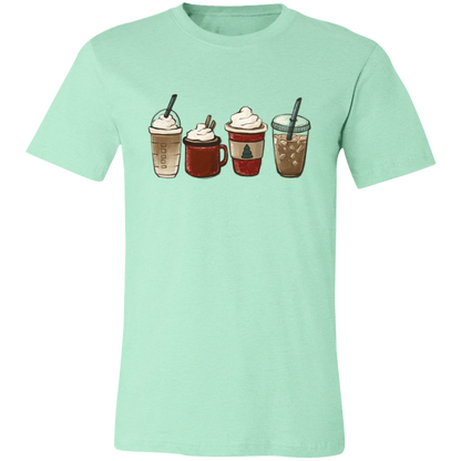 Festive Drinks graphic t-shirt in Heather Mint