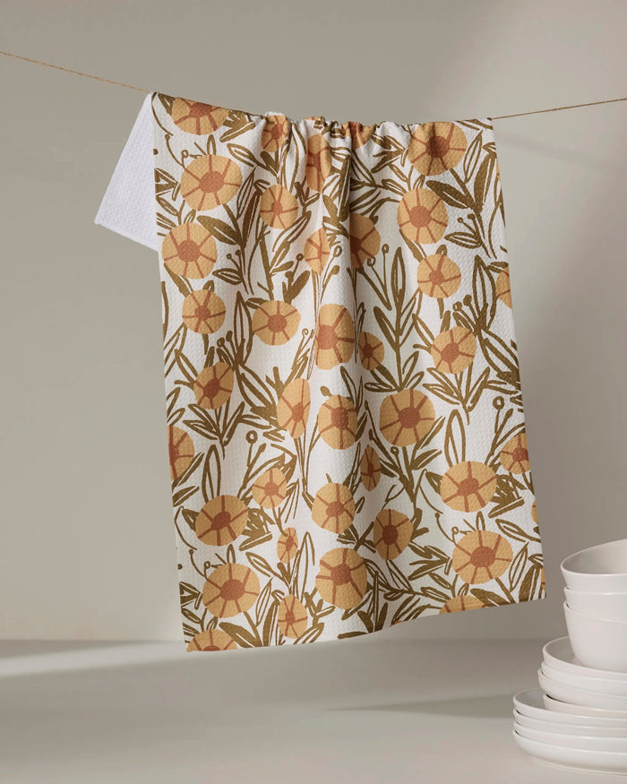 Geometry Sunflower Fields Tea Towel