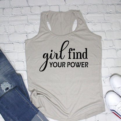 Girl Find Your Power Workout Tank Top - Elliefont Styles