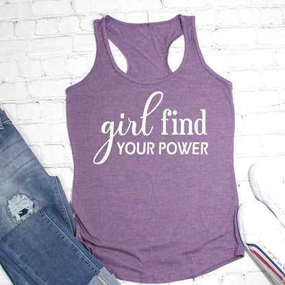 Girl Find Your Power Workout Tank Top - Elliefont Styles