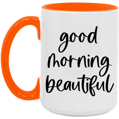 Good Morning Beautiful ceramic coffee mug, product photo 3