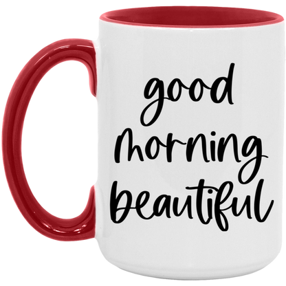 Good Morning Beautiful ceramic coffee mug, product photo 5