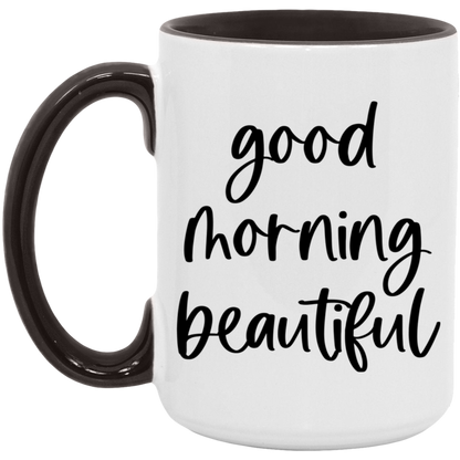 Good Morning Beautiful ceramic coffee mug, product photo 7