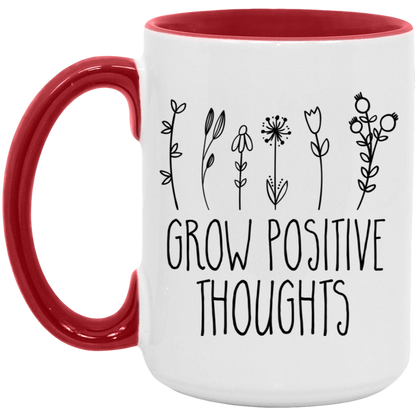 Grow Positive Thoughts ceramic coffee mug, product photo 4