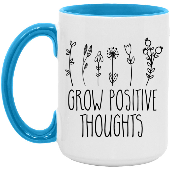 Grow Positive Thoughts ceramic coffee mug, product photo 5