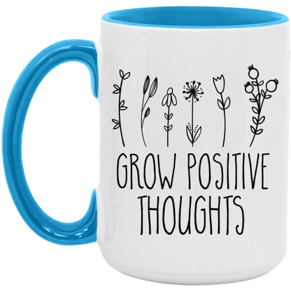 Grow Positive Thoughts ceramic coffee mug, product photo 5