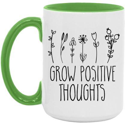 Grow Positive Thoughts ceramic coffee mug, product photo 6