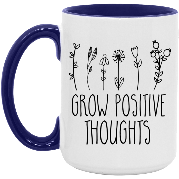 Grow Positive Thoughts ceramic coffee mug, product photo 7