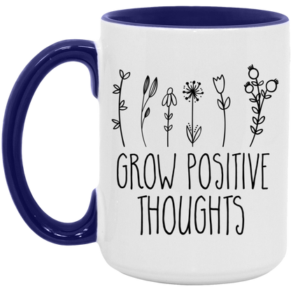 Grow Positive Thoughts ceramic coffee mug, product photo 7