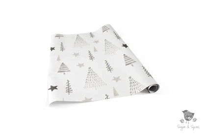 Hand Drawn Trees Christmas Wrapping Paper - Premium Craft Supplies & Tools > Party & Gifting > Packaging & Wrapping from Sugar and Spice Invitations - Just $26.10! Shop now at Sugar and Spice Paper