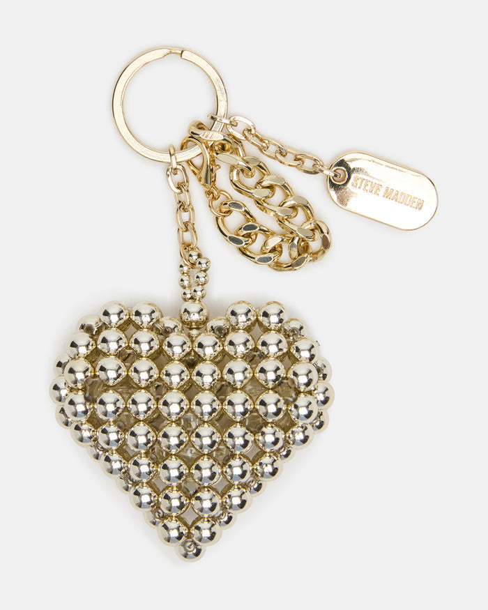 HEART BAG CHARM Pearl Heart-Shaped Embellished Bag Charm | Steve Madden