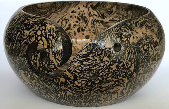 High Quality Yarn Bowl Wooden Handmade Marble Finish