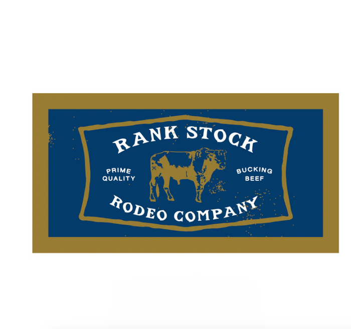 Hooey Blue & Mustard Rank Stock Sticker ST1008BLMU