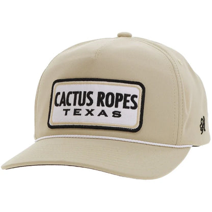 Hooey Cactus Ropes Tan w/ White & Black Patch Trucker Snapback Hat CR104-Painted Cowgirl Western Store