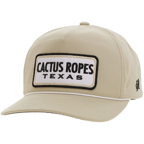 Hooey Cactus Ropes Tan w/ White & Black Patch Trucker Snapback Hat CR104-Painted Cowgirl Western Store