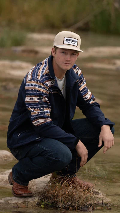 Hooey Cactus Ropes Tan w/ White & Black Patch Trucker Snapback Hat CR104-Painted Cowgirl Western Store