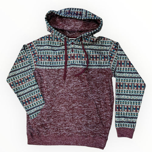 Hooey Men's Jimmy Maroon Aztec Print Hoodie HH1247MAAZ-Painted Cowgirl Western Store