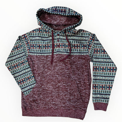 Hooey Men's Jimmy Maroon Aztec Print Hoodie HH1247MAAZ-Painted Cowgirl Western Store