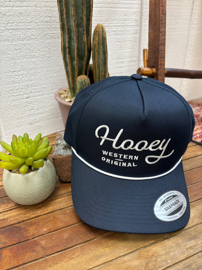 Hooey OG Navy w/ White Stitching Trucker Snapback Hat 2460T-NV