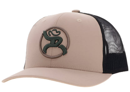 Hooey Strap Roughy Tan & Black Trucker Snapback Hat 4032T-TNBK