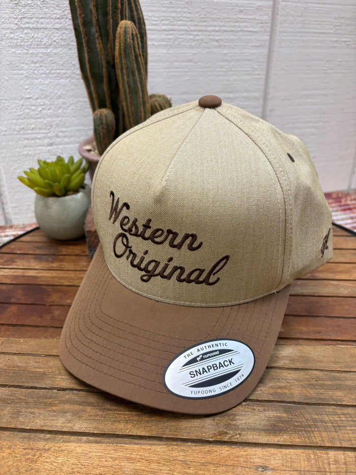 Hooey Western Original Tan & Brown 5-Panel Trucker Snapback Hat 2590T-TNBR
