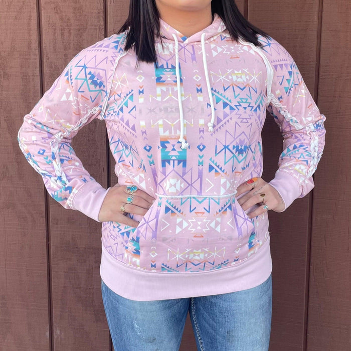 Hooey Women's Pink Aztec Hoodie HH1246PKAZ-Painted Cowgirl Western Store