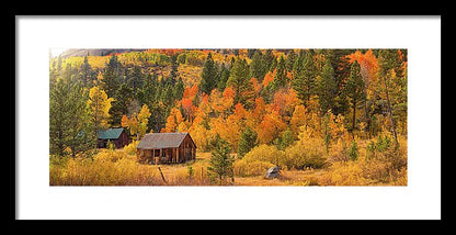 Hope Valley Fall Cabin By Brad Scott - Framed Print