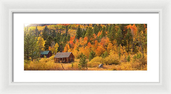 Hope Valley Fall Cabin By Brad Scott - Framed Print