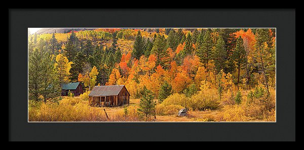 Hope Valley Fall Cabin By Brad Scott - Framed Print