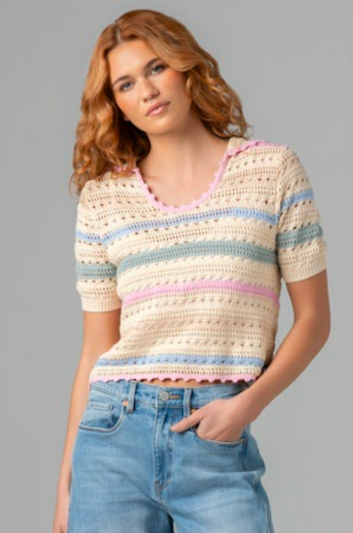 Blank NYC Salt & Sun Short Sleeve Sweater